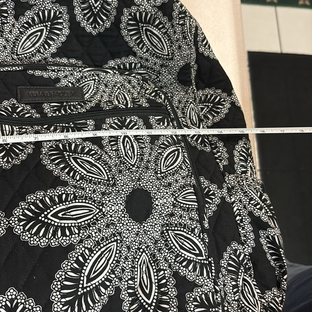 Vera Bradley Black and White Floral Backpack - Picture 7 of 9